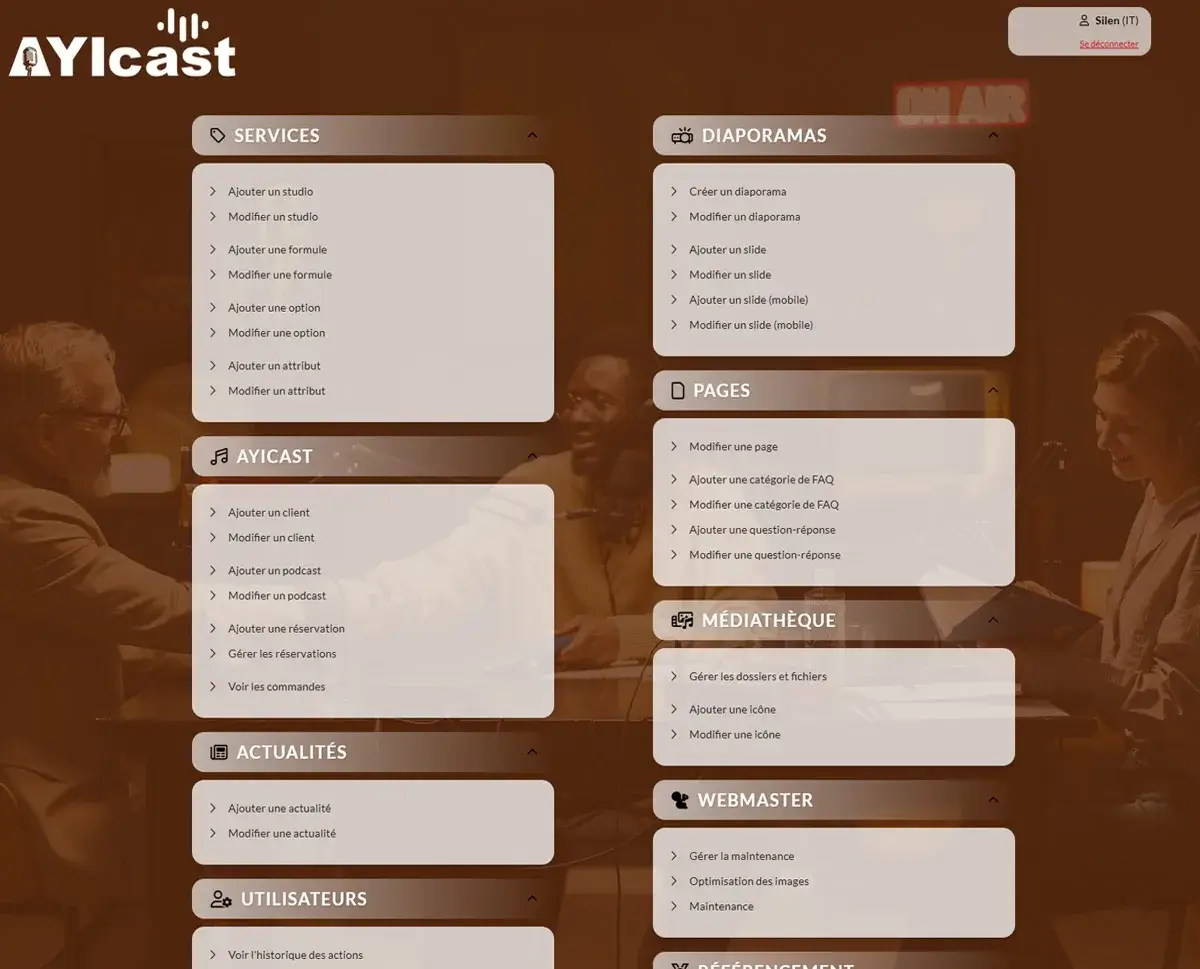 AYICAST — studio de podcast : réservation et paiement en ligne — capture 1