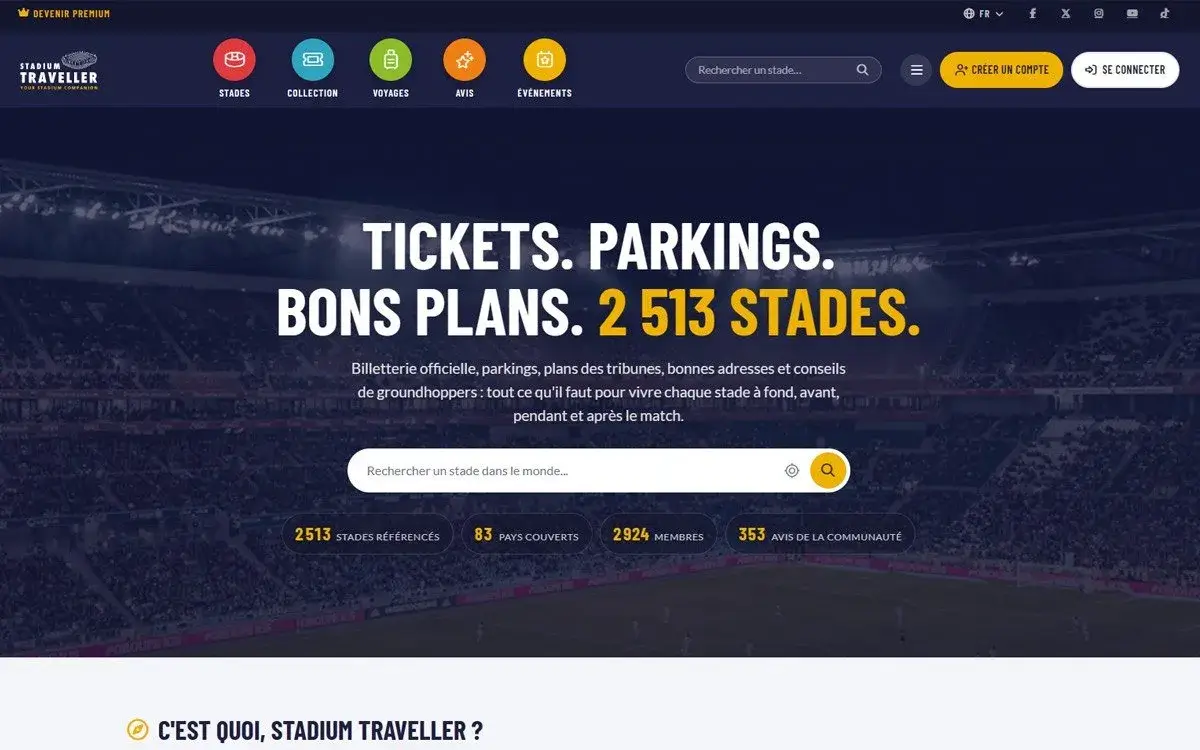 Stadium Traveller — plateforme communautaire, PWA et 14 000 pages référencées